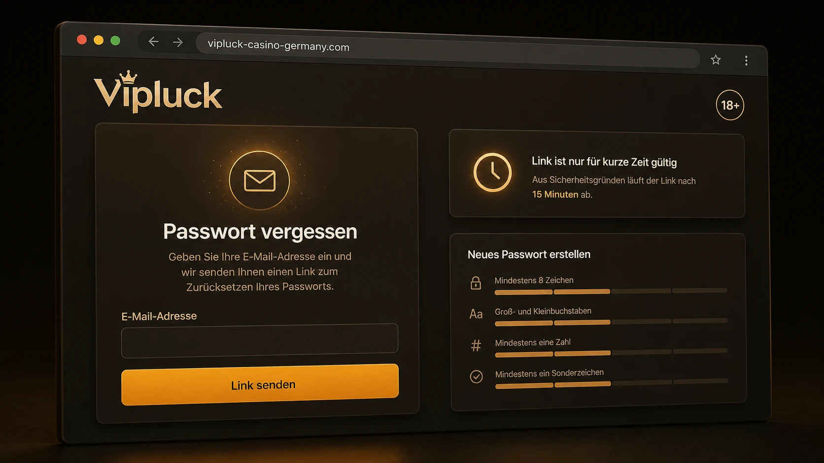 Passwort für den Vipluck Login vergessen